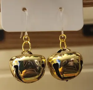 Metal Bell Earrings with Plastic Hooks