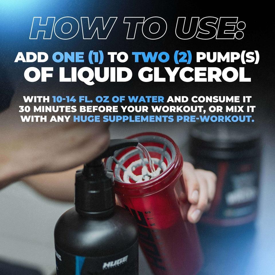 Huge Supplements Liquid Glycerol - Unflavored (30/60 Servings)