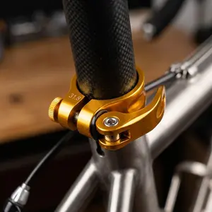 Universal Aluminum Quick Release Seat Clamp for Road & Mountain Bikes, Lightweight Anti-Rust Locking Device, Tool-Free Saddle Adjustment, Maintenance-Free Anti-Slip Design, Bike Seatpost Upgrade Component