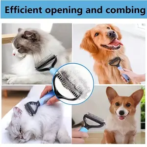 Cross-Border Pet Grooming Comb, Detangling Brush, Deshedding Brush for Dogs & Cats, Cleaning Beauty Tool, Essential Pet Care Accessory