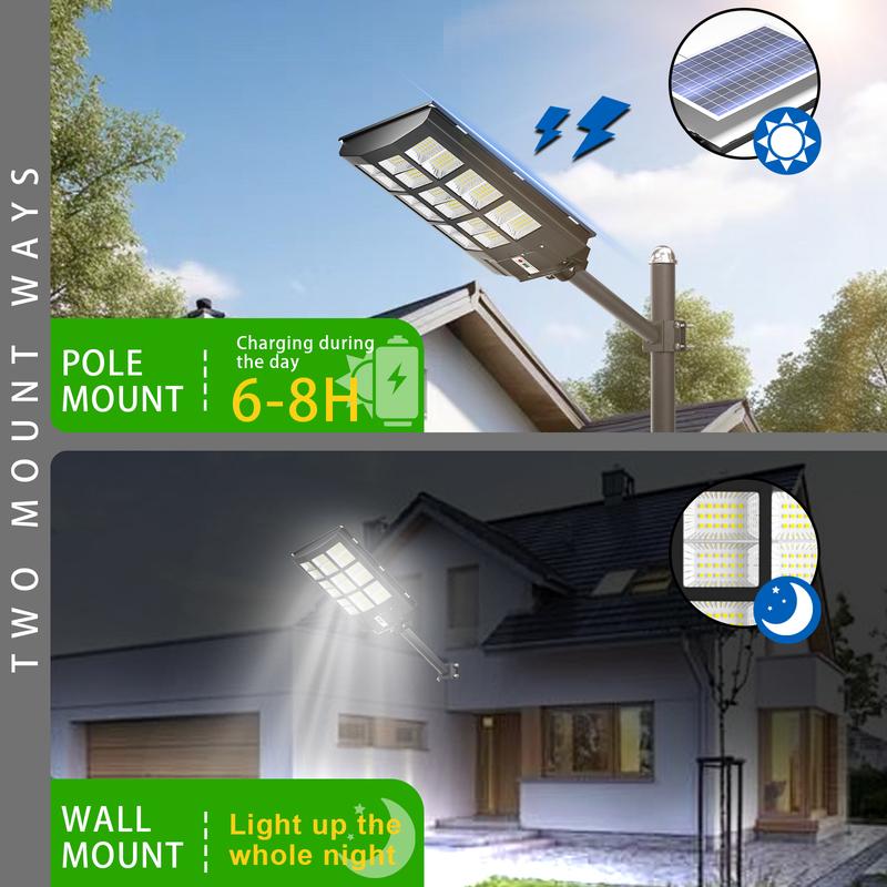 6000W IP67 solar floodlight Solar StreetLights Outdoor lighting Waterproof, 320000 lumens, Dusk to Dawn Solar with Motion Sensor and Remote Control, LED Flood Light, Suitable for courtyards, Gardens, Streets, Basketball Courts