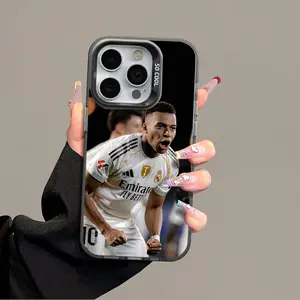Mbappe pattern iPhone 17 Promax Samsung S25 Ultra Phone Case Anti Drop Protective Case Suitable for iphone 16 15 14 13 12 11 XS Plus Samsung S22 S23 S24 FE PLUS Acrylic Football Protection Cover