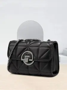 CYX Women's Fashionable Quilted Design Crossbody Bag, Casual Versatile Chain Strap Shoulder Bag for Daily Used, Trendy All-match Elegant Commuter Bag