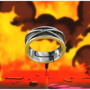 Retro Time Space  Ring, Punk Gothic Adjustable Open Ring, Anime Inspired Men's Handmade Jewelry Couple Gift