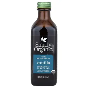Simply Organic Pure Madagascar Vanilla, Non-Alcoholic Flavoring, 4 fl oz (118 ml)