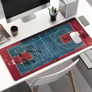 Basketball Court Scene Large Gaming Mouse Pad,Aesthetic desktop decoration protection pad,rubber pad non-slip lock edge work pad,multi-size mouse pad suitable for laptop,desktop computer games, work,family, good gift for boys,girls,kids
