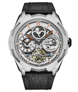 Stührling Dual Time 1012 Automatic Navigator 46mm Skeleton