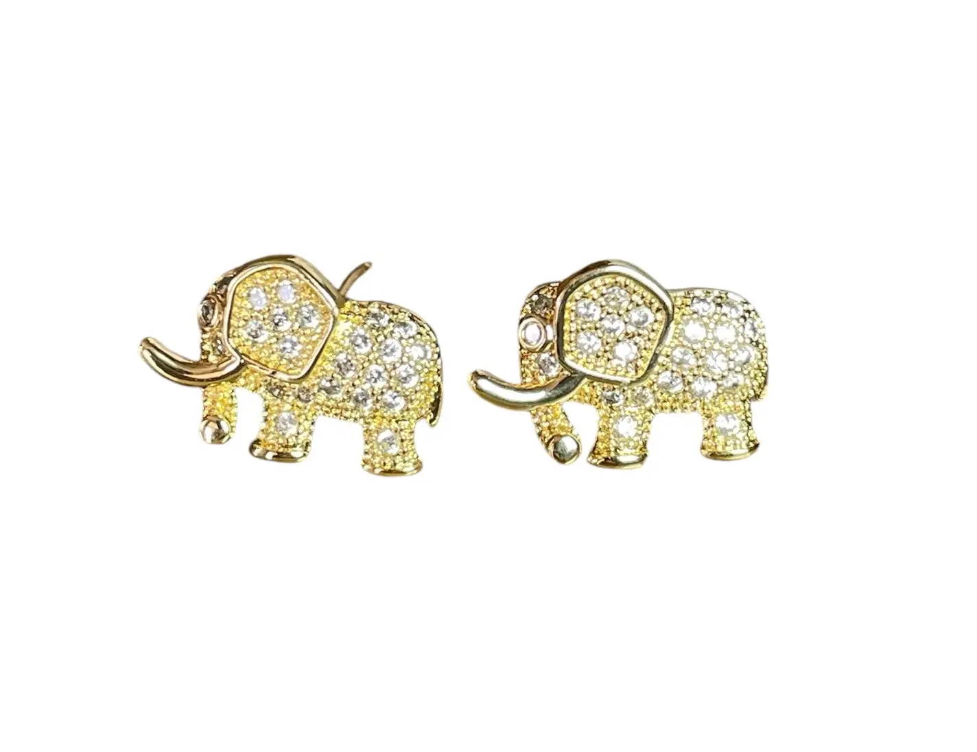 Elephant Design Gold Plated Earrings - Elegant Gold Plating with Unique Design and Lightweight Construction
