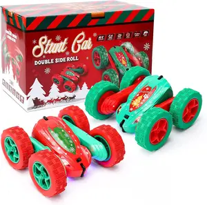 GARVEE 2PACK Remote Control Car Set - 2.4Ghz High Speed Rock Crawler Vehicles with 360° Rotating 4WD Off-Road Double-Sided Tumbling Action and 4 Rechargeable Batteries for Endless Fun