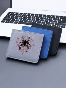 Spider & Web Print Wallet, Canvas, Casual Style, All Seasons, Student & Commuter Friendly, Practical & Stylish