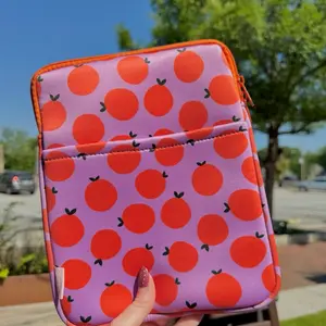 Retro Orange Medium E-Reader Zip-Up Sleeve, Trendy Book & Kindle Pouch, Whimsical Citrus Book Protector, Bookworm Gift for E-Reader Users