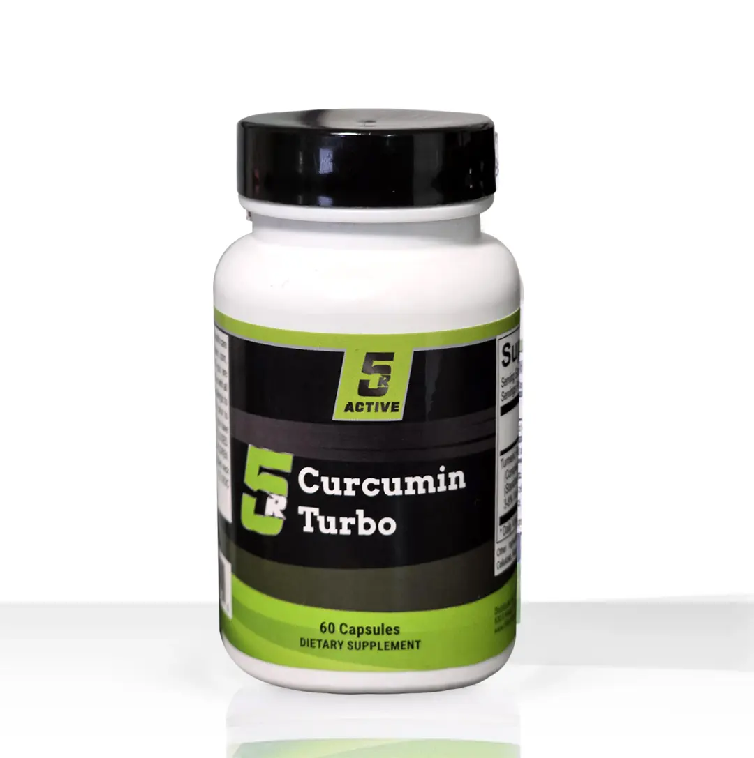 5R Active Curcumin Turbo Dietary Supplement - Botanical Digestive Support, Antioxidant, 60 Vegetarian Capsules