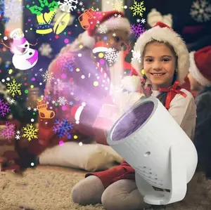 Christmas Projector Lights Indoor Outdoor, Christmas Decorations Lighting for Xmas Holiday Party Carnival Wedding Garden Patio（White）