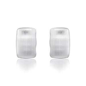 Aprilery Elegant Brushed Metal Square Stud Earrings for Women Minimalist Geometric Statement Jewelry with Unique Matte Texture Modern Aesthetic Accessory for Daily Wear or Office Style Trendy Gift