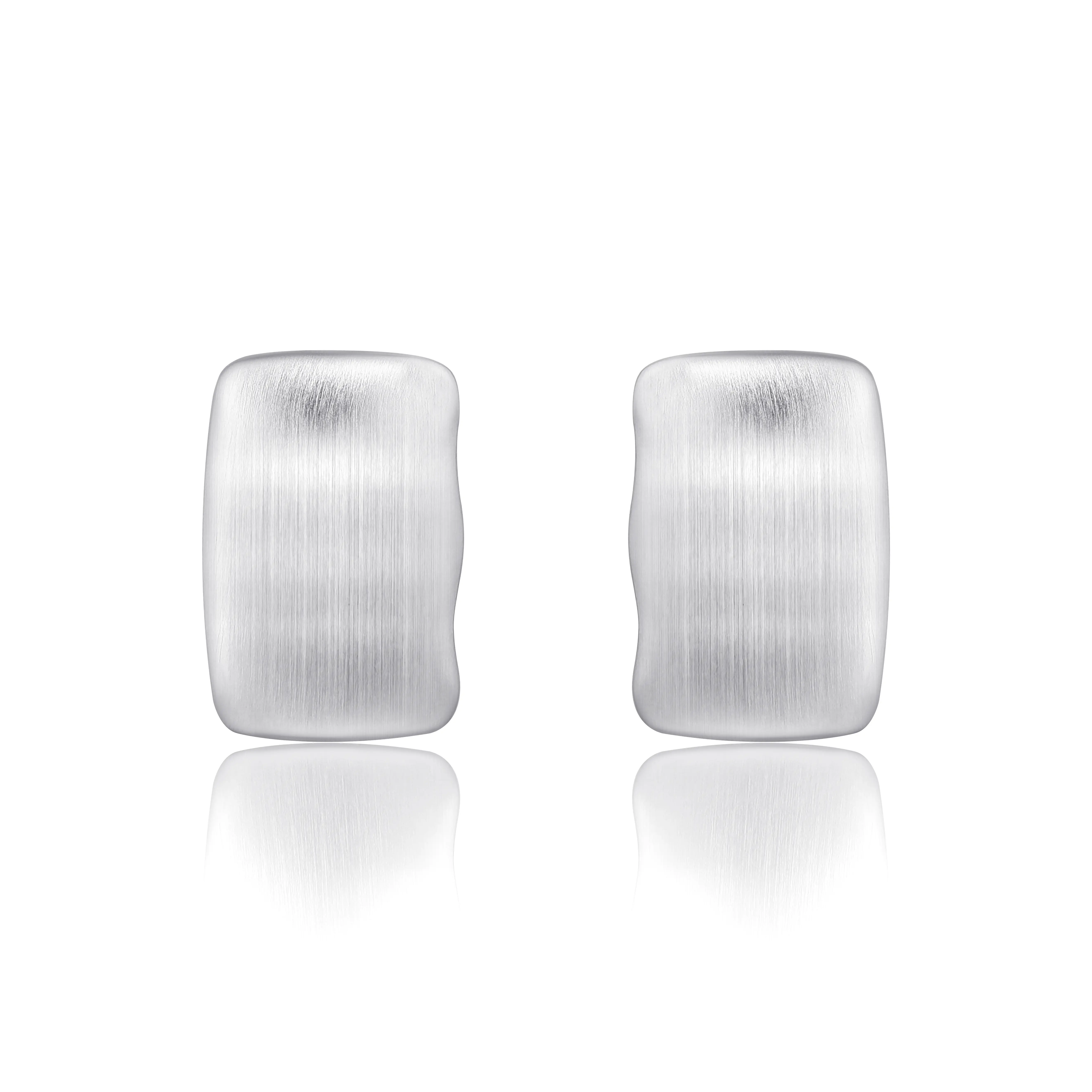 Aprilery Elegant Brushed Metal Square Stud Earrings for Women Minimalist Geometric Statement Jewelry with Unique Matte Texture Modern Aesthetic Accessory for Daily Wear or Office Style Trendy Gift
