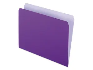 Pendaflex Colored File Folders Straight Top Tab Letter Lavender/Light Lavender 100/Box 152LAV