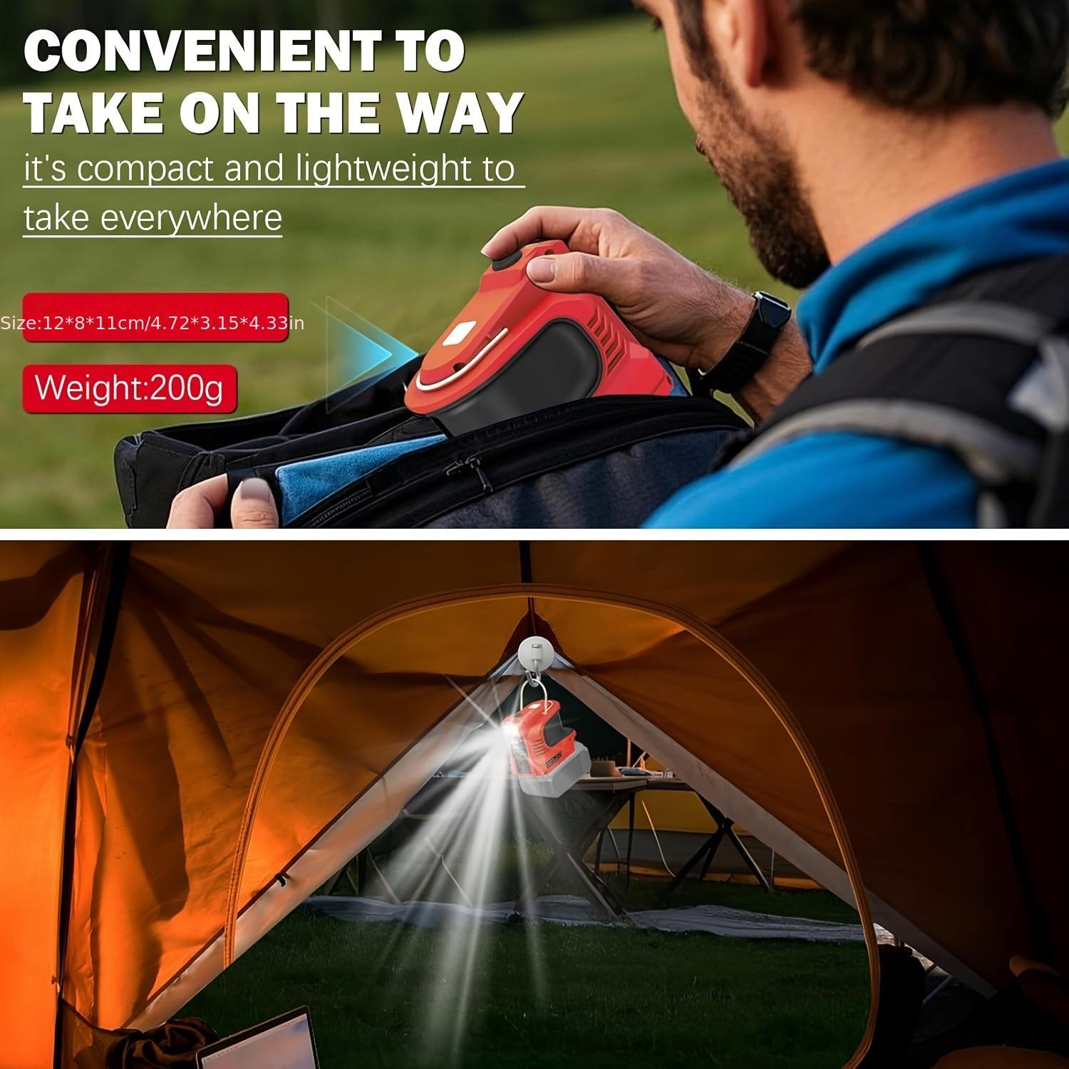 220W Power Inverter For Milwaukee 18V Battery, Portable Power Supply Convert - DC 18V To 110V-120V Battery Powered Outlet With USB-B & USB-C & 12V DC & 220W AC Output With LED Light