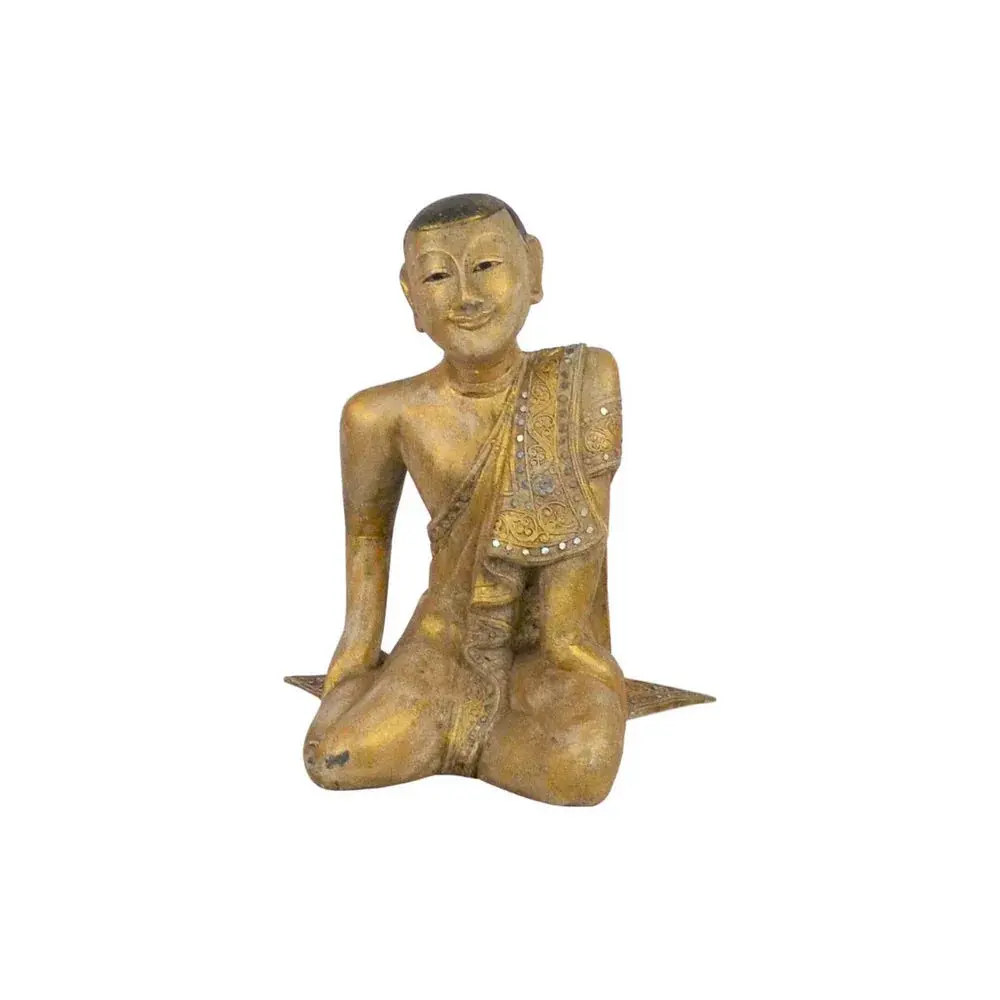 Vintage Thai Wooden Buddha In Wood