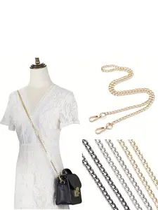 Metal Chain Strap for Bags, Durable Flat Iron Chain for Handbags, Backpacks & Wallets, Stylish Replacement Shoulder Strap, Fashion Chain Strap