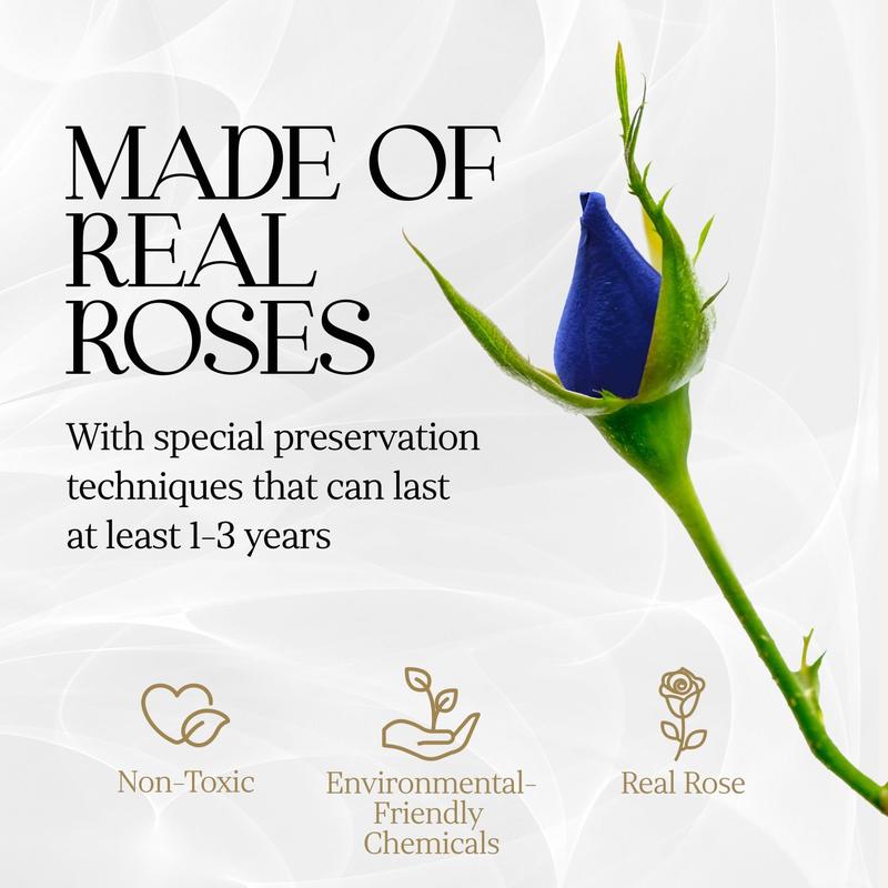 Immortal Love Black Heart | 7 Blue Roses Box Decor