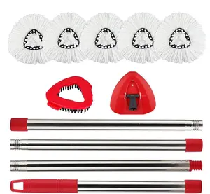 SummerVibes Microfiber Mop Heads Replacement Set for O-Cedar EasyWring 1-Tank System, Machine Washable, Includes Plastic Brush, Suitable for Wood & Tile Floors