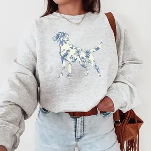 Labrador Retriever Blue Toile de Jouy T-Shirt / Sweatshirt / Hoodie , Lab Dog Mom , Cottagecore Dog ,  Dog Lover Mama Shirt  Fabric Unisex Cotton