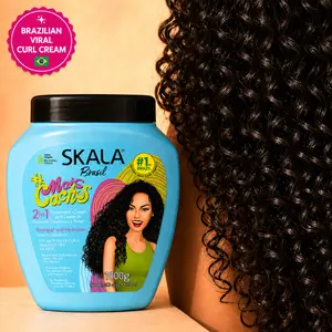 SKALA Brasil Mais Cachos 1000g Hair Mask - Blue Brazilian 2-in-1 Treatment & Leave-In Conditioner for 2C-4C Curly Coily Hair, Anti-Frizz Moisturizing Cream with D-Panthenol, Vegan Curly Girl Approved
