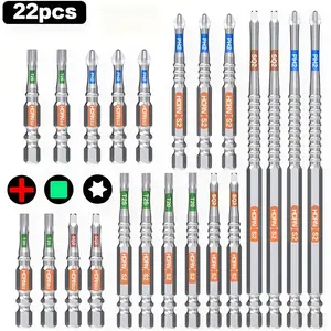 22-Piece High-Strength Anti-Slip Screwdriver Bit Set: Versatile Sizes and Models for All Your Needs premium hex bit set