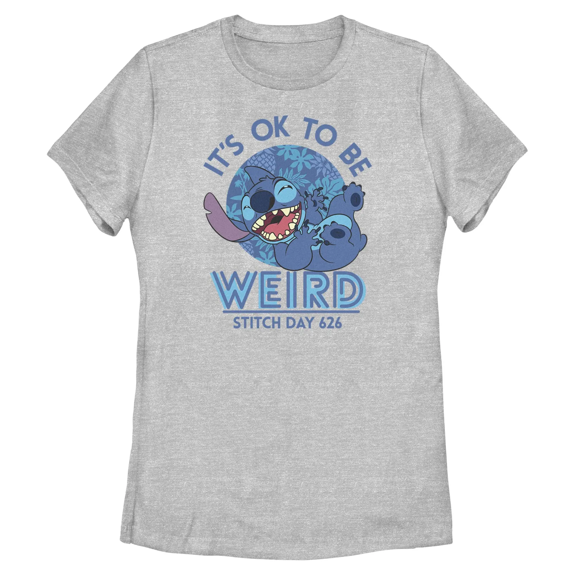 Women's Cute Short-Sleeve Lilo & Stitch "It's Ok to Be Weird" Day 626 Everyday Tee, Casual Women's Apparel