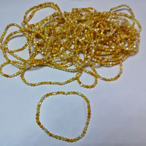 4MM Facted yellow mother of pearl bracelets