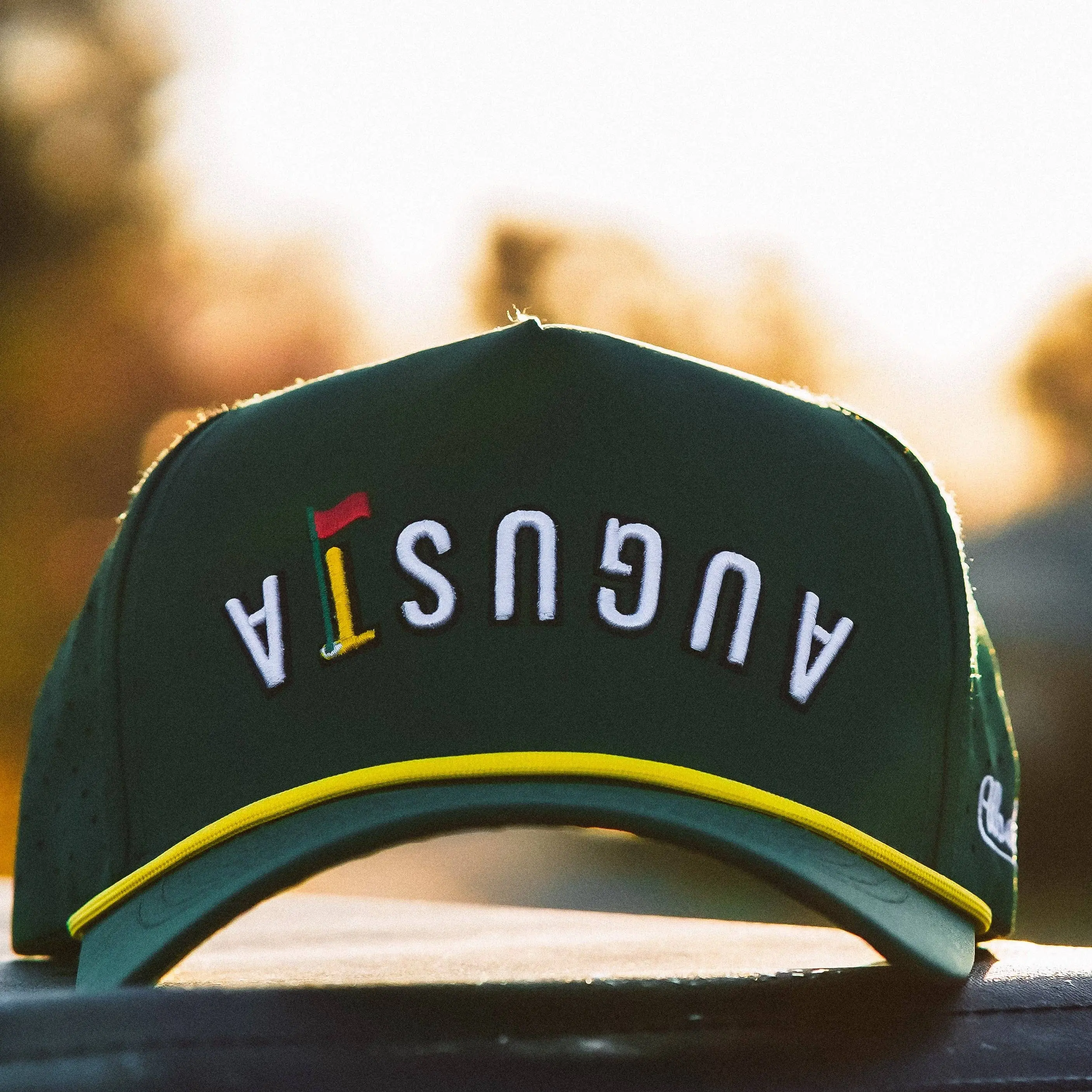 Augusta Green Rope Snapback Hat for Men - One Size Fits Most, Polyester-Spandex Blend, Adjustable Strap, Breathable Fabric, High-Quality Embroidery