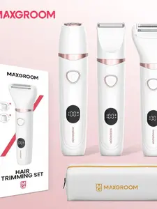 Maxgroom Women's 3-In-1 Intimate Hair Trimmer Set, Privacy Hair Clipper, Ipx6 Waterproof, Type-C Charging, Multifunctional Body Trimmer Kit