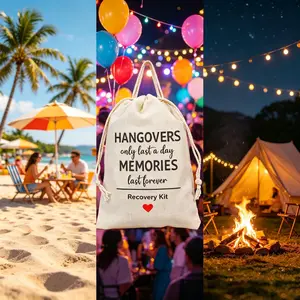 Festival Gift Packaging Bag, Candy Wrapper, Spanish Wedding Party Hangover Bag, Drawstring Gift Bag, Suitable for Party Recovery Items