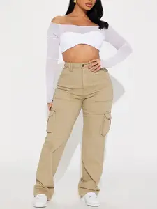 Won't Be Knocked Down Cargo Boyfriend Jeans - Khaki