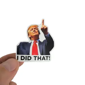 I Did That Donald Trump Tariff Meme Sticker Outdoor Waterproof Sticker Pack 2 in x 2 in - 100 Die Cut Decals Political Humor