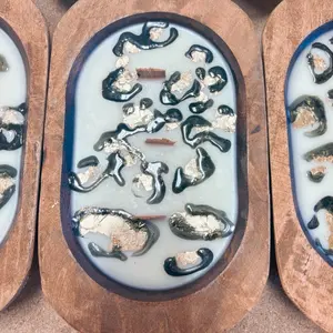 Gold Leopard Dough Bowl Candle