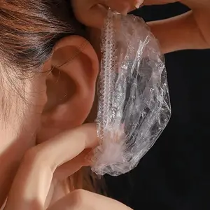 Disposable Ear Cover (100pcs), Clear Waterproof Ear Protector, Ear Cover for Shower, Hair Dyeing, Hair Salon Use, Bathroom Supplies