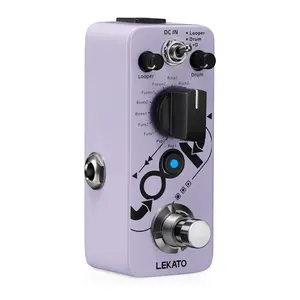 LEKATO Looper Guitar Effect Pedal, Loop Drum Machine with 20 Minutes Loop, 16 Different Drum Grooves, 3 Modes, Tap Tempo, Overdubs with the Micro Looper Drum Pedal, Mini Guitar Pedals for Electric Guitar