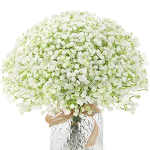 40pcs Baby's Breath Artificial Flowers 11in/28cm Individual Stem Length Gypsophila for Wedding Bouquets Centerpiece Decorations Floral Arrangement and Home Decoration White cheap wedding flowers