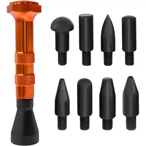 10 count DIY Paintless Dent Repair Kit, Metal Tap Down Pen Dent Remover with 9 Different Heads Tips, Versatile Knockdown Tool Paintless Removal Kit for Automotive