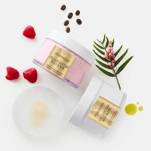 Mirenesse  Body Routine - Bye Cellulite Cream and Body Scrub Retinol Raspberry Glycolic Caffeine Aha Body Care Skin Repair