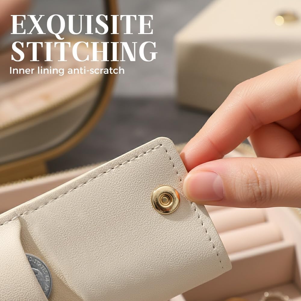 3PCS Travel Jewelry Case, Mini Portable Jewelry Travel Pouch, Small Jewelry Organizer for Rings, Earrings, Pendants, Necklaces, Organizer Storage Holder Case