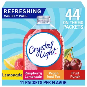 Crystal Light On-the-Go Variety Pack: Lemonade, Raspberry, Peach Tea & Fruit Punch (44 ct.)
