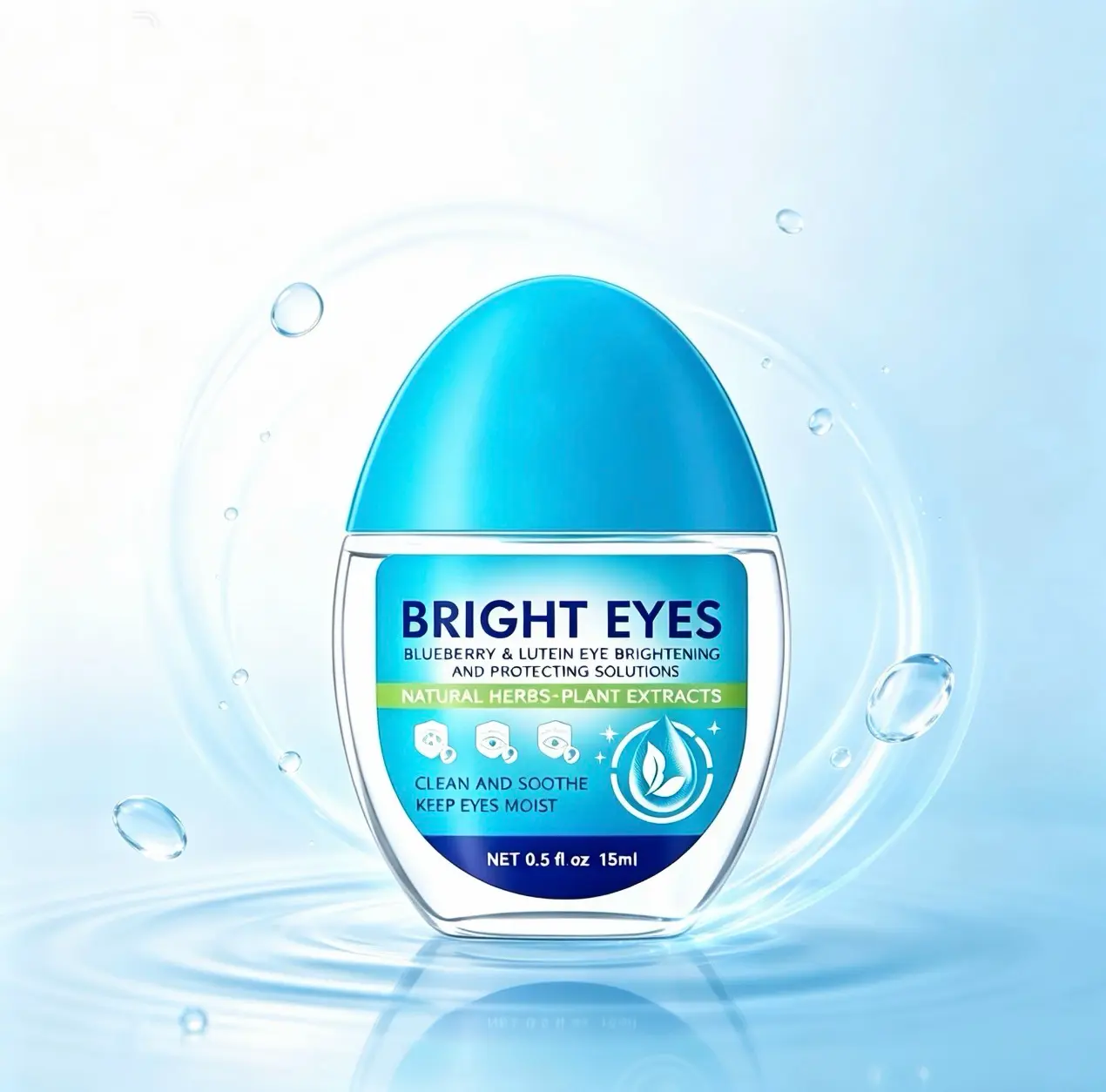 Eye Care Product, Blueberry-Lutein Flavor, 15ml Natural Extract Solution for Eye Enlargement & Brightening, Facial Safe Beauty Accessory