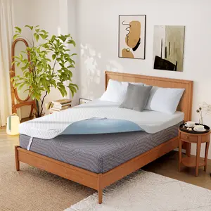 EGO Original White Gel Memory Foam Mattress Topper - Cooling Sleep with Ventilated Design & Removable Fitted Cover, Twin, Full, Queen, King Sizes Ventilation Holes Pressure Relief Comfort Elastic Straps