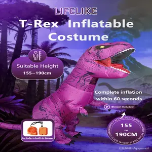 Halloween Party Costume Adult Inflatable Dinosaur Suit, Full Body for Festive Events, No Size Measurement Needed