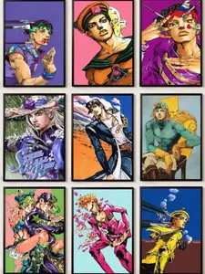 Viral JoJo's Bizarre Adventure Joestar Canvas Art Print - HD Anime Manga Panel Wall Art Decor, Aesthetic Otaku Room Poster for Bedroom Dorm, Collectible Gift for Anime Fans, Premium Unframed Canvas, Japanese Aesthetic Wall Collage