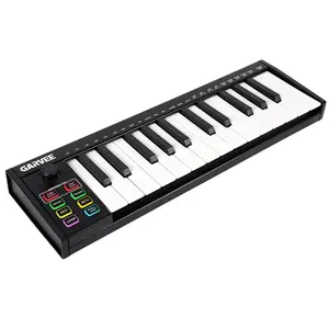 Garvee 25 Key MIDI Keyboard, USB MIDI Keyboard Controller with DAW Integration, 8 Drum Pads & OLED Display, Beat Making Machine, Perfect for Music Production, Black