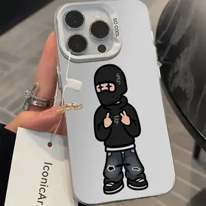 A laser anti-drop phone case with a hip-hop boy wearing a headscarf pattern, suitable for iPhone 17 Air/16 Plus/15 Pro Max/14 Pro/13/12/11/XS Max/X phone case, perfect for holiday gifts for family, friends, lovers, boyfriends, girlfriends CY358