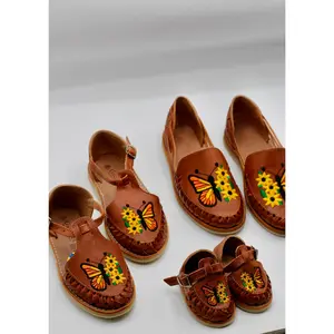 Mariposa Flores Nina Leather Handmade Flat
